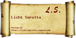 Licht Sarolta névjegykártya